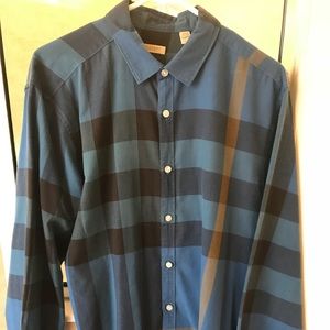 Blue Burberry Button Down Shirt XL